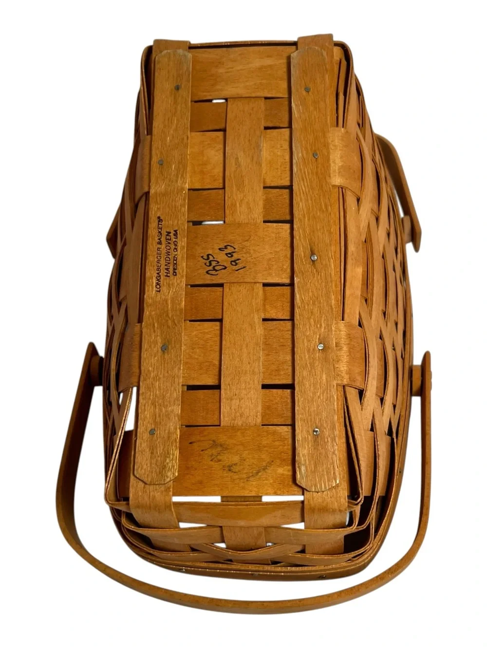 Longaberger Vegetable Basket Swinging Handles 1993